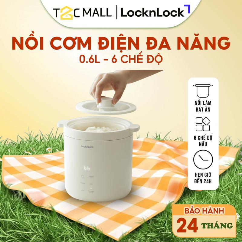 Nồi Cơm Điện LocknLock Nồi Cơm Mini Nhỏ Đa Năng Chống Dính Chính Hãng Cao Cấp 0.6L EJR314IVY T2CMall Cooker Nấu Cơm Nấu Ăn nồi cơm