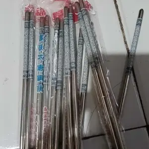 [BEC] Sumpit Makan Stainless Steel 304 | Sumpit Stainless Steel Chopstick High Quality | Ulir Porselen Polos Ukuran 22