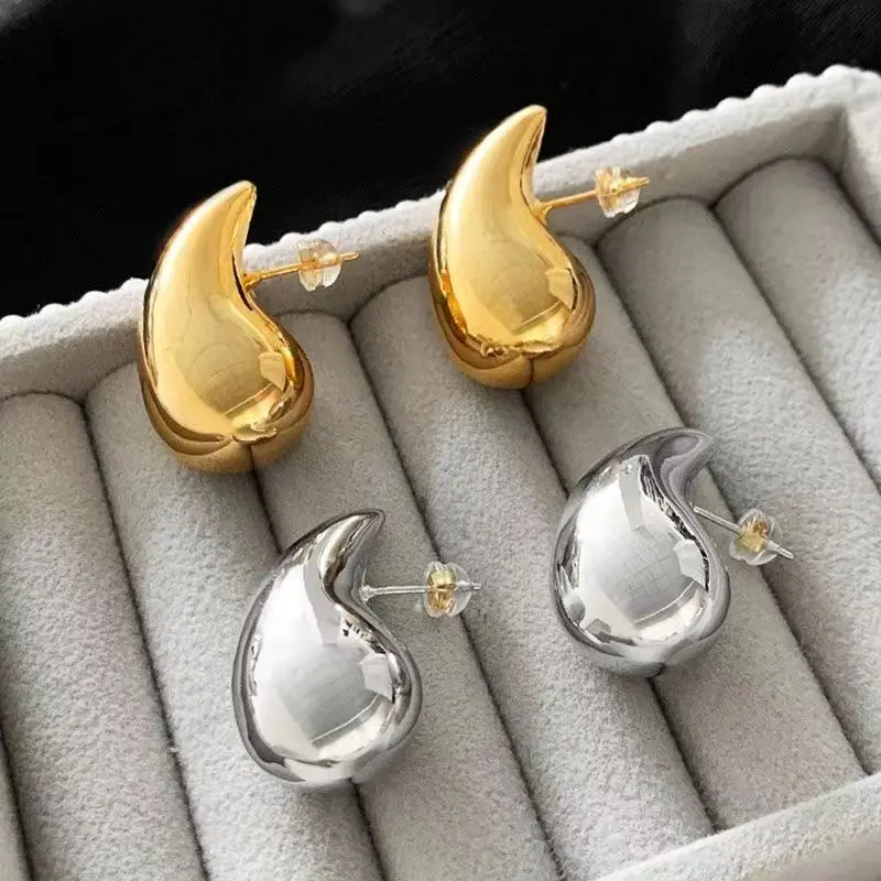 Bông Tai Nữ ALCADEN Thời Trang Làm Quà Tặng Bông Tai Cổ Điển Hình Tròn Mịn Lớn Trang Sức Nữ Trang Sức Dự Tiệc
