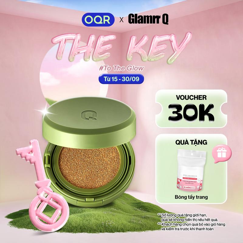 Phấn Nước Che Phủ Kiểm soát dầu GLAMRR Q Vegan Super Cover Cushion SPF50+/PA+++