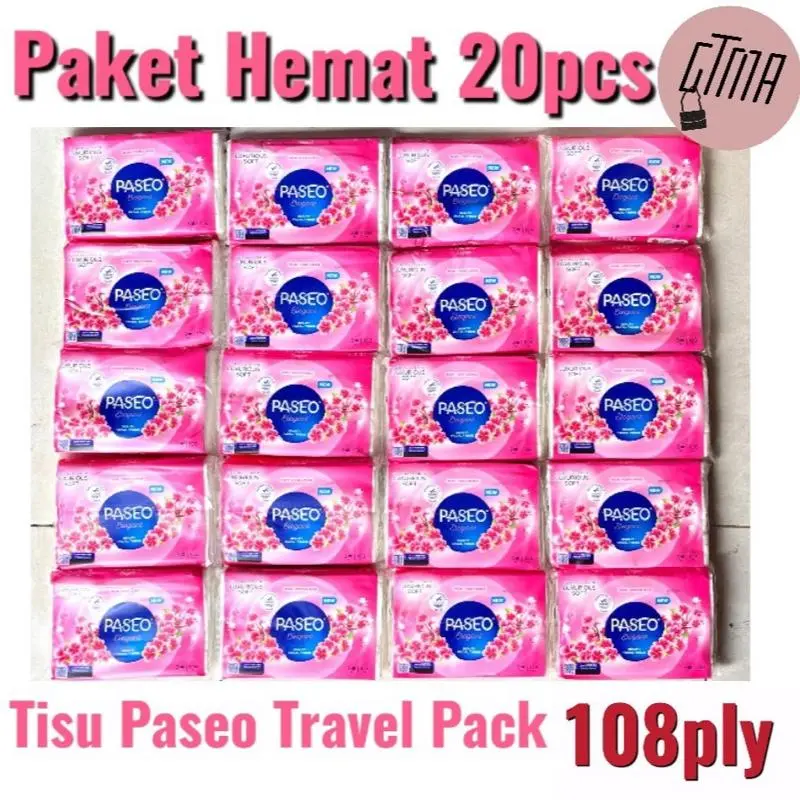 20pcs Tisu Paseo Travel Pack (50sheet) Tissu Tissue