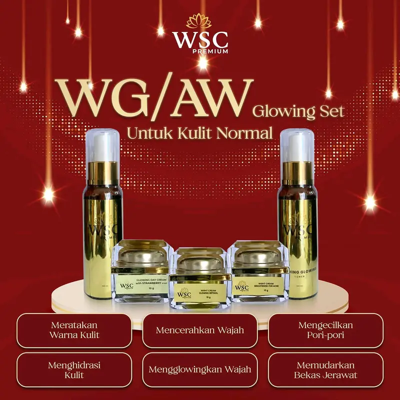 PAKET CREAM WSC ORGANIC SKINCARE / WSC PREMIUM  PAKET ATAW / WGAW+SERUM  Mencerahkan Wajah Perawatan Muka 1