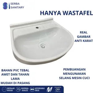 Wastafel PVC Jumbo PUTIH BAHAN TEBAL / HANYA WASTAFEL - PUTIH