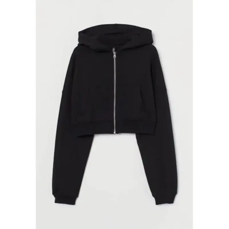 Crop zipper Hoodie bahan tebal dan lembut 1