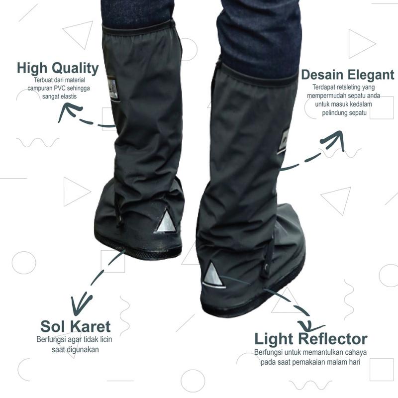 Cover Sepatu Jas Hujan Pelindung Sepatu dari Basah dan Becek Waterproof Karet 1