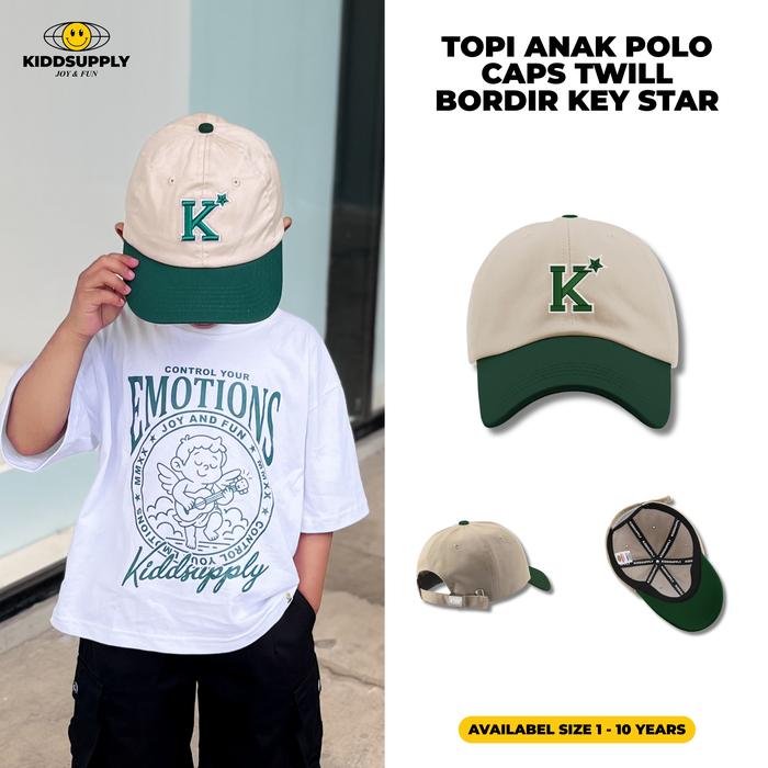 Gambar KiddSupply Topi Anak Polo Caps Twill Bordir Key Star l Topi Anak-anak | Twill Cap Kids | KDCAP03 dari KIDDSUPPLY Kab. Banyuwangi Tokopedia