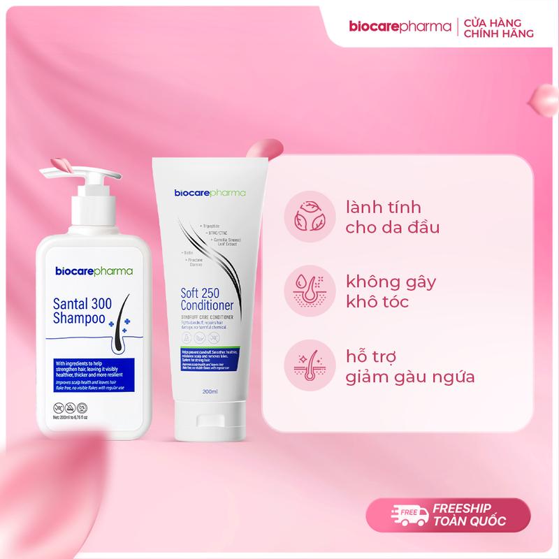 COMBO GỘI XẢ SANTAL 300 dành cho da đầu gàu nấm ngứa. Chăm Sóc Tóc Dưỡng Tóc