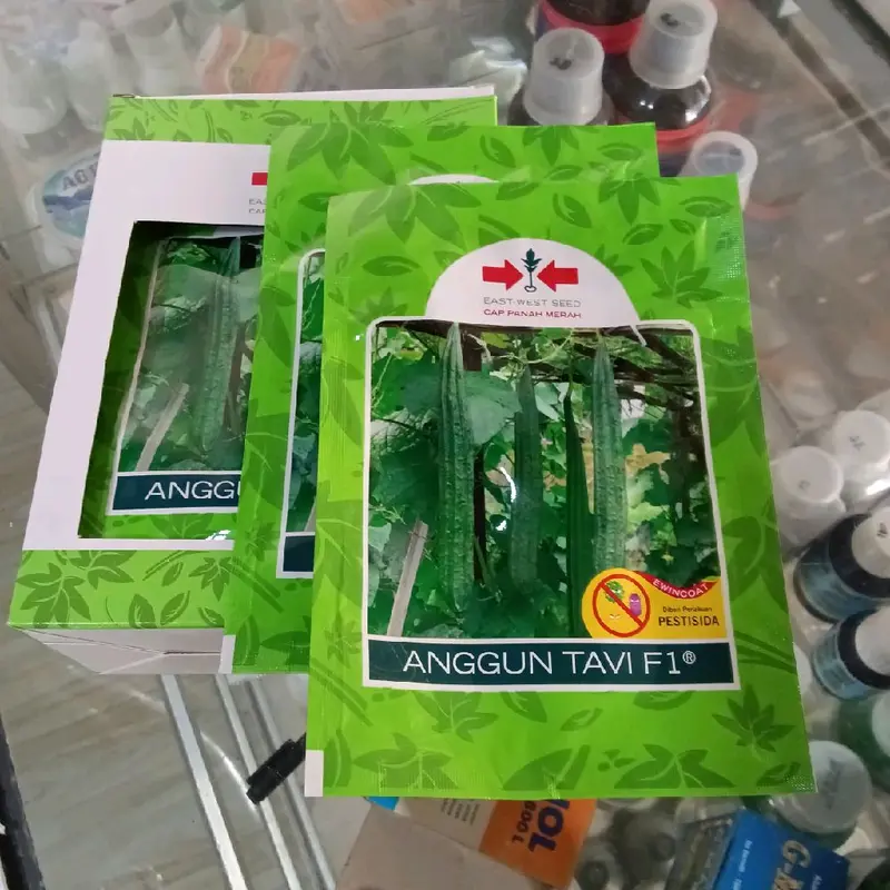 Benih Bibit Gambas Oyong Anggun Tavi F1 (Tahan Virus, mudah Merambat dan Tahan Simpan) Isi 75 Butir Kadaluarsa 2026 Terbaru - Cap Panah Merah (Tanaman Sayuran Umbi Hijau Daun) 0