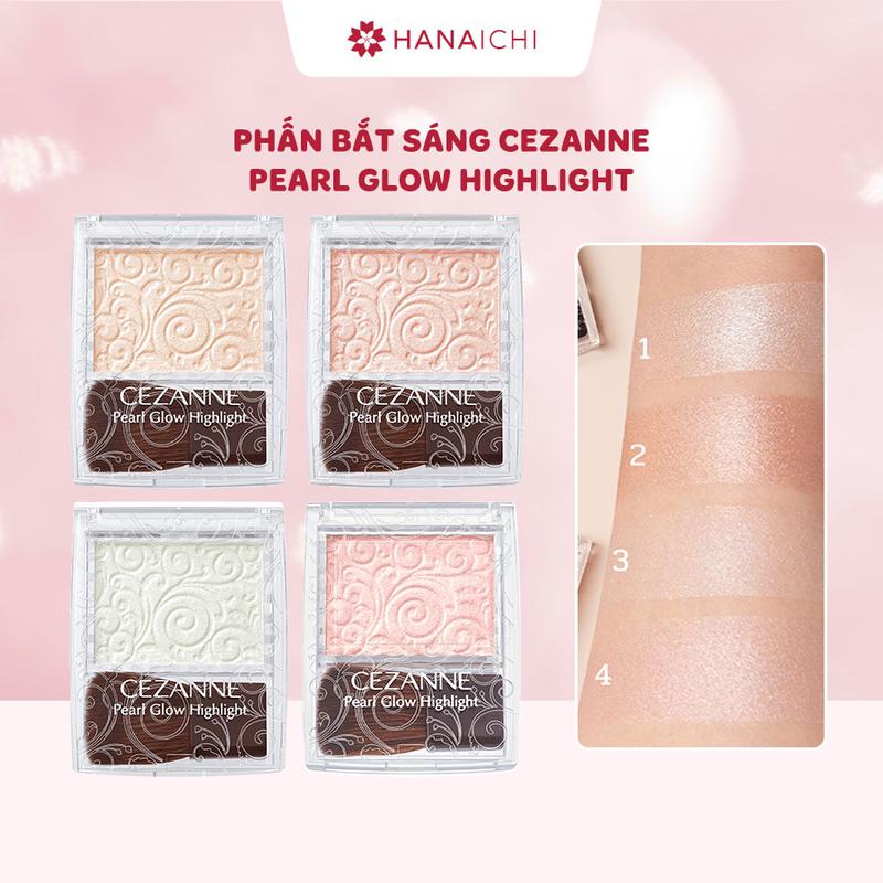 Phấn bắt sáng Cezanne Pearl Glow Highlight kèm cọ 2,4g - Nội địa Nhật