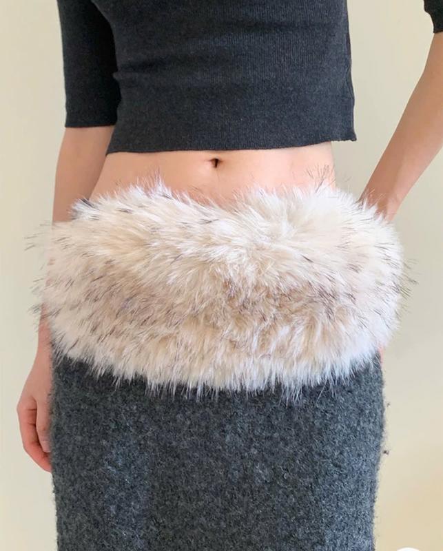 Thắt lưng lông da nút gài Điều chỉnh style Âu Mỹ 5