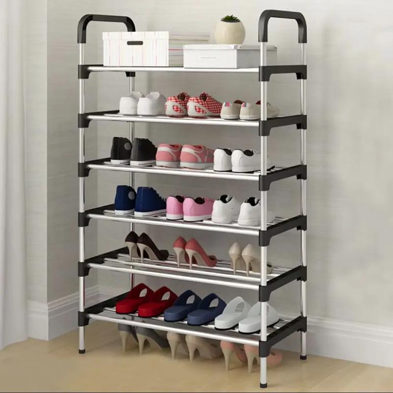 Minimalist Tiered Shoe Rack 60x30x110cm Space-Saving Floor Stand, Ventilated Metal Frame, Easy Assembly, Durable Shoe Organize 1