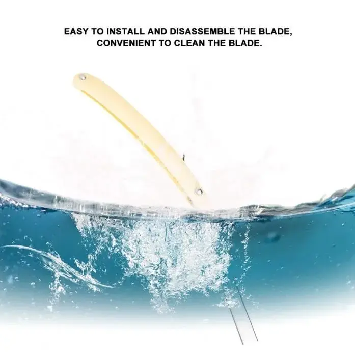 WILKI Gagang Pisau Cukur Lipat Barber Razor Shaving Knife - Y166 - Yellow 2