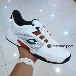 Sepatu Tennis Lotto Full White Black Red Original Tennis Padel Eduardo