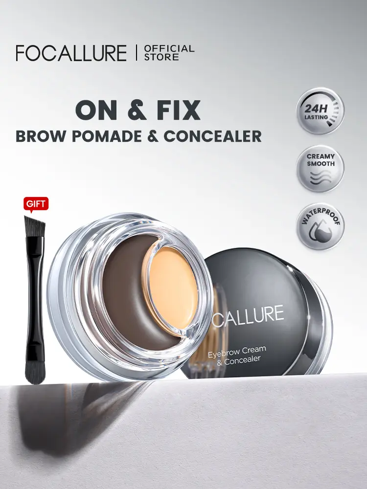 [Official]FOCALLURE On & Fix Eyebrow Pomade & Concealer Long-lasting 2-in-1 Multi-use Alis