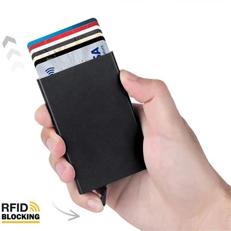 Hộp Đựng Thẻ Tín Dụng, Cầm Tay, Chất Liệu Hợp Kim Nhôm, Chống Từ Tính Tự Động, Bảo Vệ Thẻ ID, Ví Bật Lên, Ví Chống Trộm, Hộp Đựng Thẻ RFID, Thích Hợp Sử Dụng Trong Kinh Doanh 1