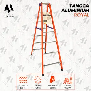[MA - ROYAL ORANGE] Tangga Lipat Aluminium Ladder Multifungsi Jumbo Royal Orange 2 M