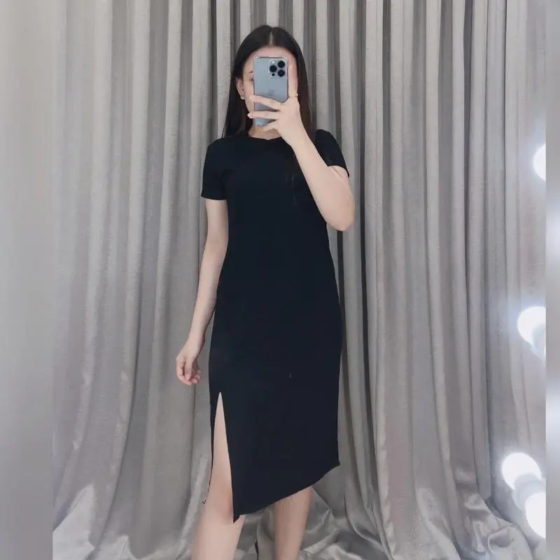 Dewi Club Casual Dress 1136  | Slit dress | bodycon dress | dress korea slim Grosir @40 Rayon Stretch