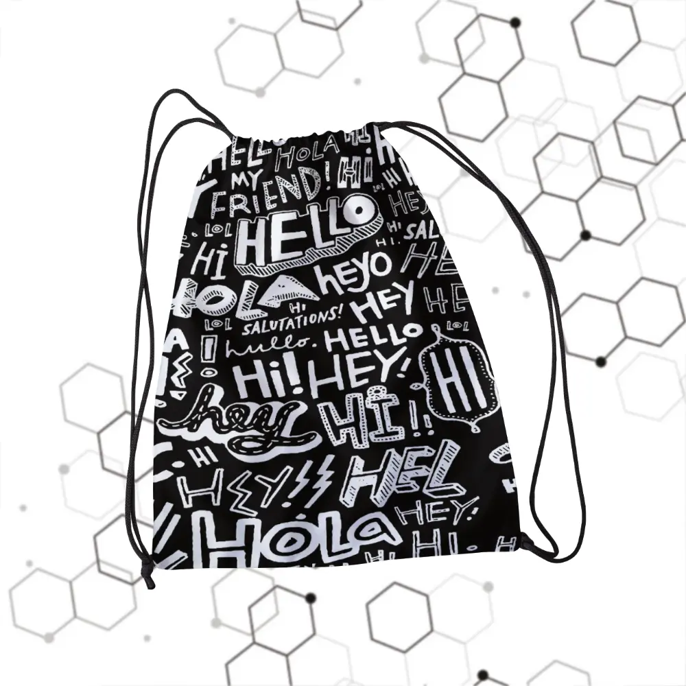 Tas Serut Sablon Aesthetic Bahan Parasut Nylon Anti Air 30cm x 38cm Tas Travel Motip Terlengkap