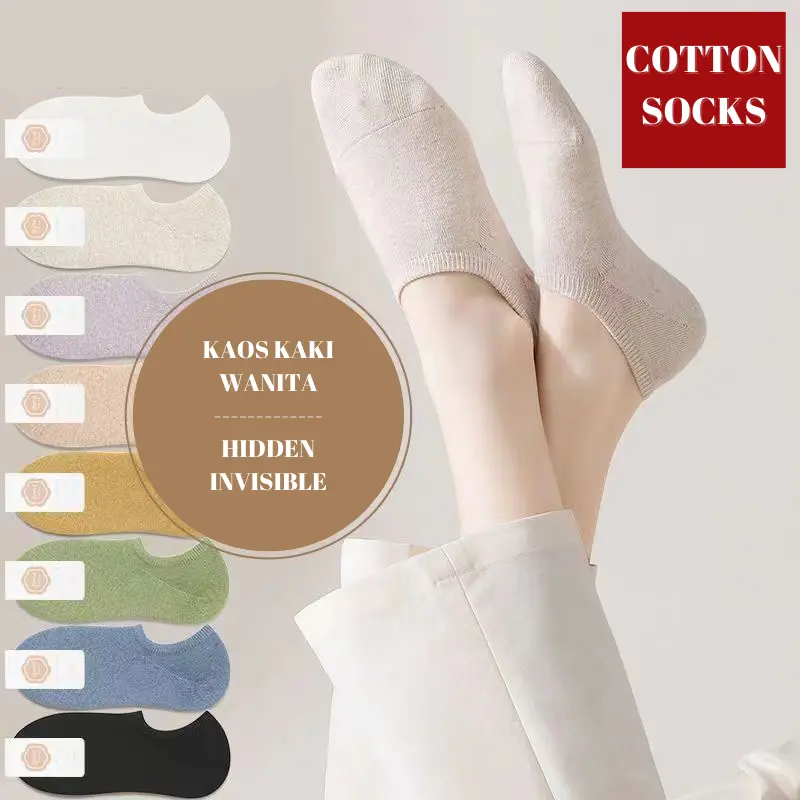 kaos kaki pendek semata kaki wanita polos hidden Women socks - Kaus Kaki Katun Abg Korean Japanese Sock Bawah mata kaki AP10 0