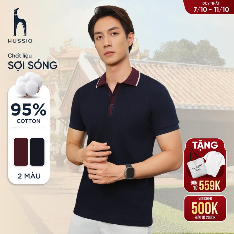 [NEW COLLECTION] Áo polo nam chất liệu Sợi Sóng DUCTHANH , thoáng mát, thanh lịch, sang trọng - HUSSIO