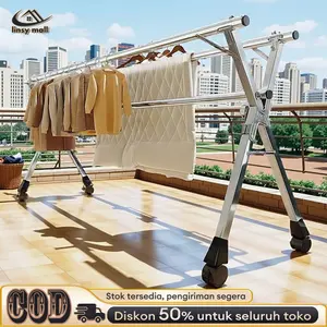 Termurah !! Jemuran Baju Lipat Stainless Steel 240cm Jemuran Baju Portable Jemuran Pakaian Outdoor / Indoor