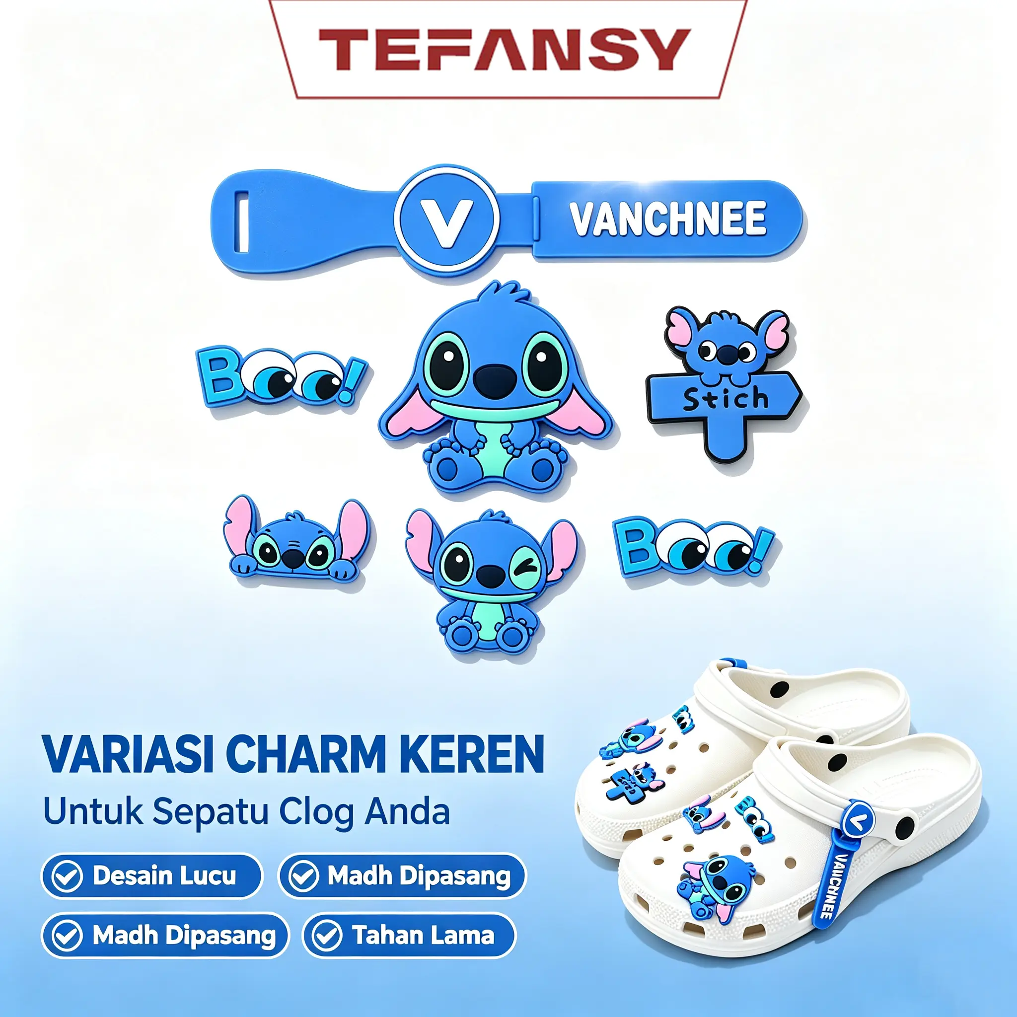 TEFANSY Aksesoris Sandal & Sepatu  Hiasan Lucu 3D  Karakter Kartun  Patch Unik Gaya Kekinian Shoe Anak Shoe Decoration Charms