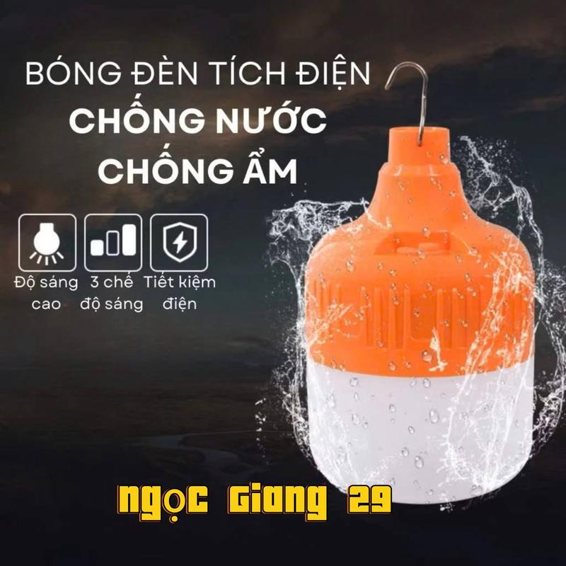 Bóng đèn tích điện led siêu sáng 150w 200w tặng kèm dây sạc