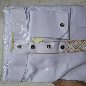 jubah pria muslim slimfit jubah gamis pria lengan panjang Bordir busana muslim baju jubah muslim Katun Toyobo Manset Dewasa Hitam Putih Arab