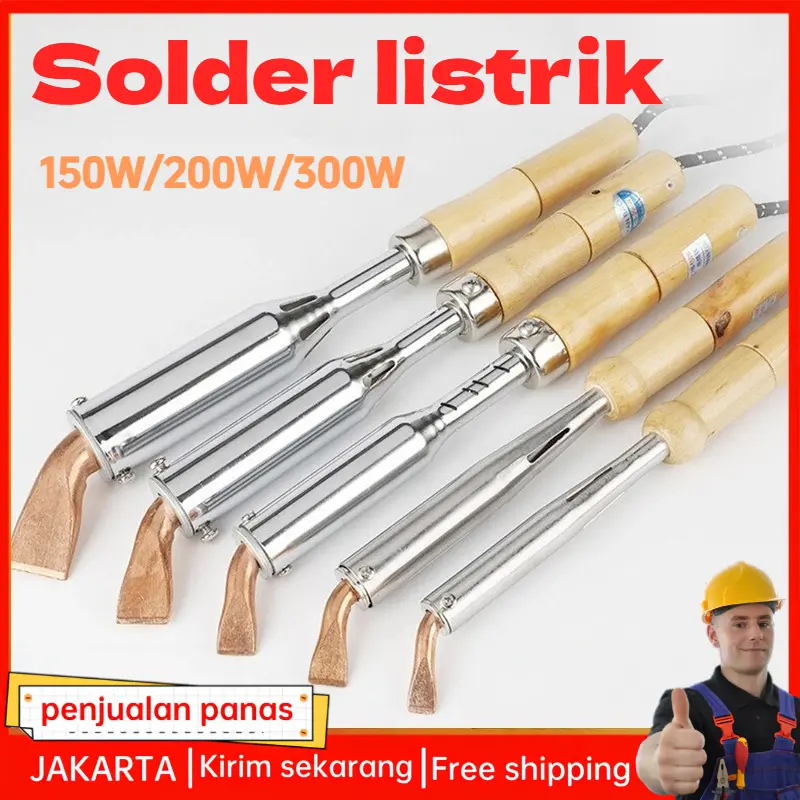 Solder Watt Besar Gagang Kayu solder listrik / Soldering Iron 150W/200W/300W