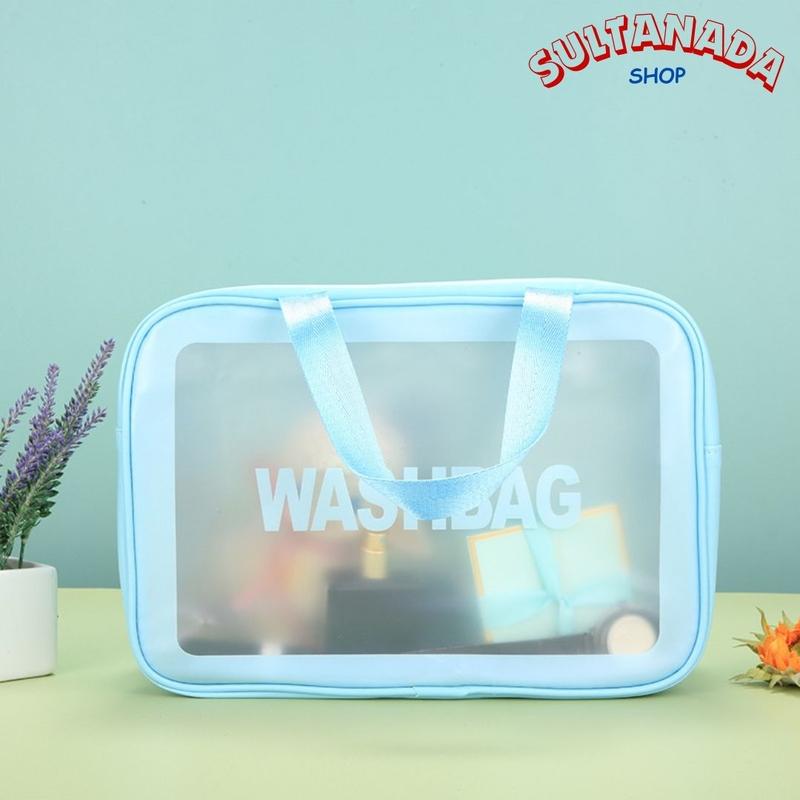 Pouch Kosmetik Wanita Washbag PVC Tebal Anti Air Tas Wanita Serbaguna Pouch Make Up Travel -Size sedang 0