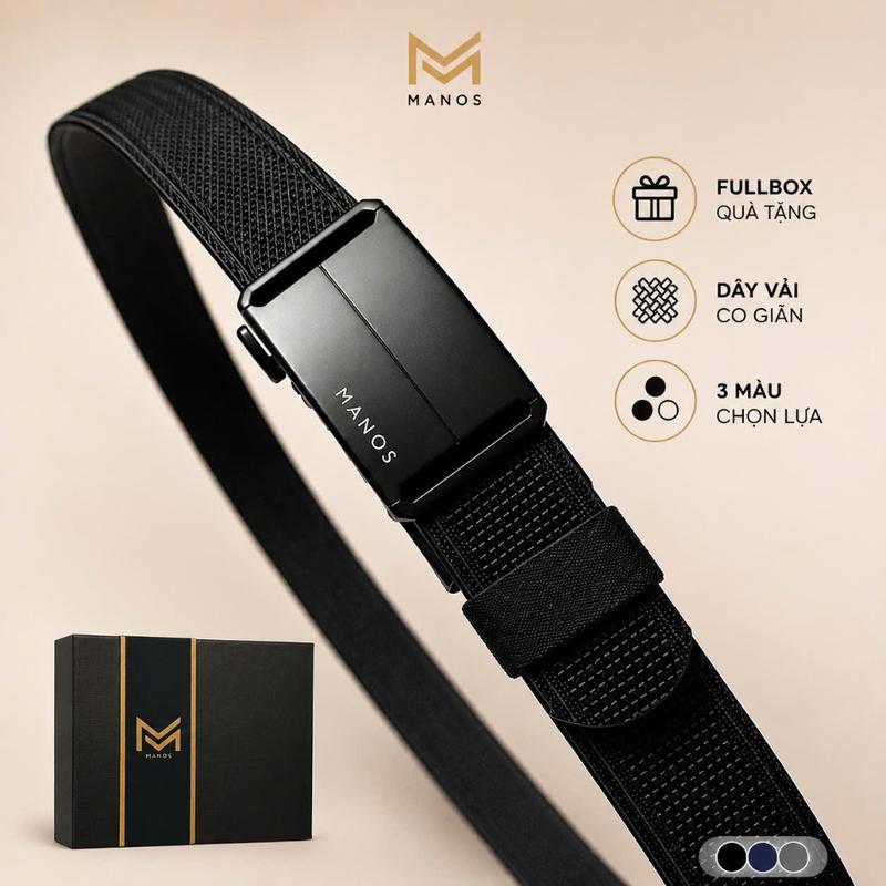 TOP Thắt Lưng Nam Dây Vải Co Giãn Khóa Tự Động MANOS Ma-n27