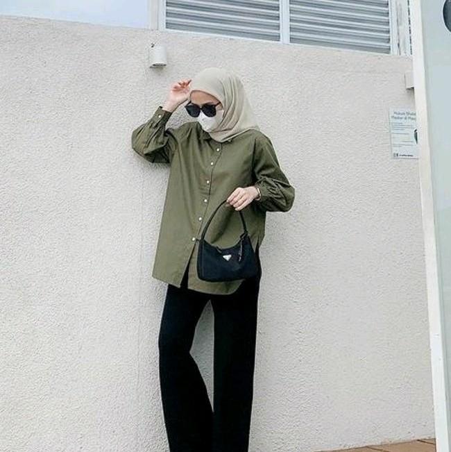 Atasan Kemeja Wanita Bahan Cringkle Premium size M L XL Airflow Crinkle Nyaman Top Oversize 7