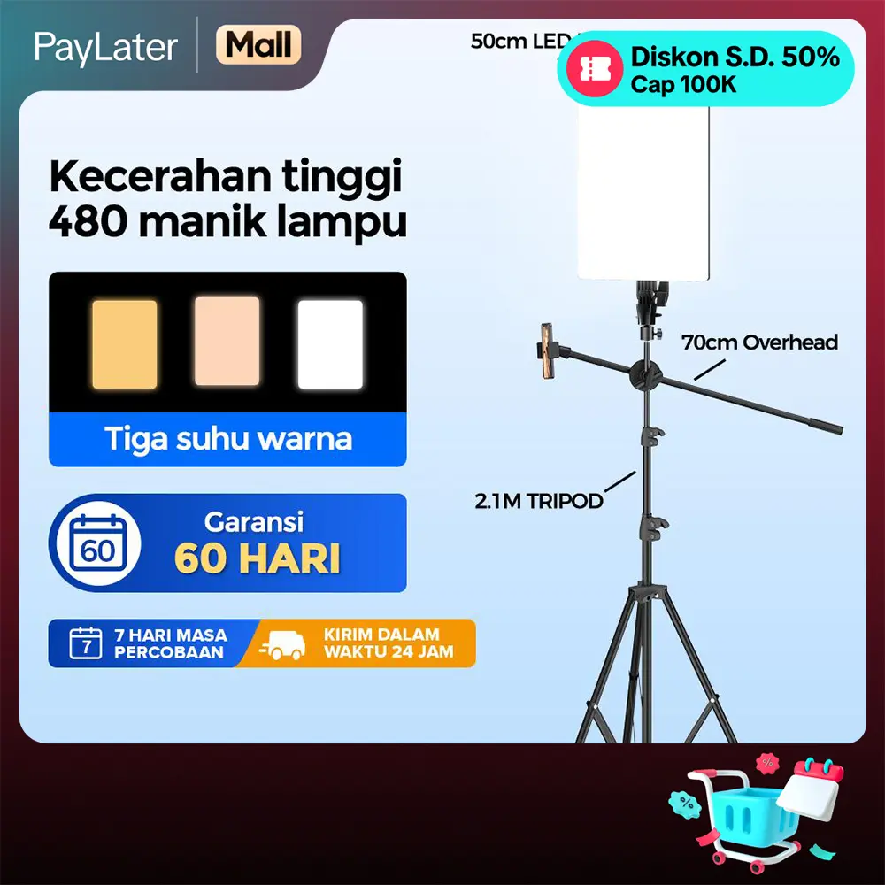 【K】【COD】【Warranty 60 HARI】【24H Shipping】INBEX IP80 Lampu Konten Kreator Perekaman Video Fotografi Profesional LED 80W Pencahayaan Studio Video