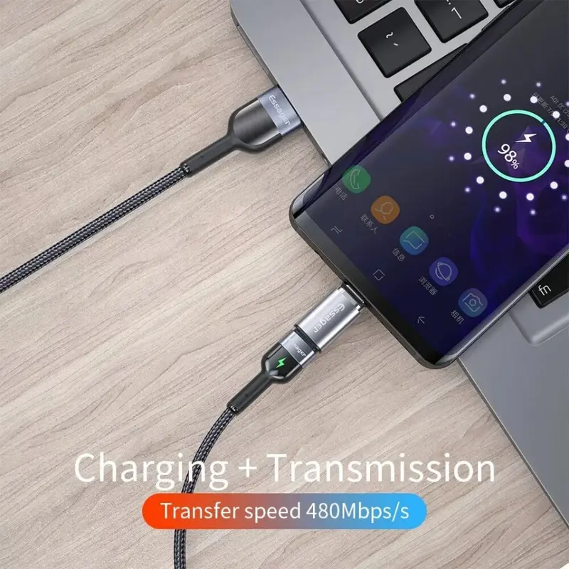 Essager Mini Magnetic Adaptor USB C 3in1 Micro Type C Lightning iPhone Adapter Converter 2.4A QC3.0 Charging Data 6
