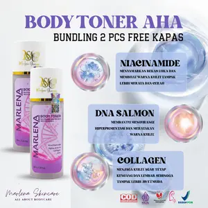 PAKET 2 TONER BADAN  MARLENA\TONER FREE KAPAS BODYTONER WHITENING STRONG Mencerahkan