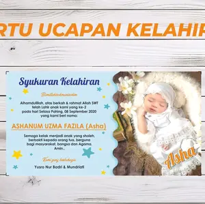 KARTU TASYAKURAN AQIQAH/ KELAHIRAN ANAK  (Isi 50pcs)