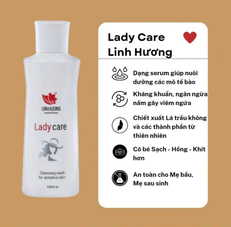 Dung Dịch Vệ Sinh Linh Hương lady care 150ml Se Khít Làm Hồng Dưỡng Ẩm Vùng Kín Hết Mùi Hôi Ngứa Cô Bé