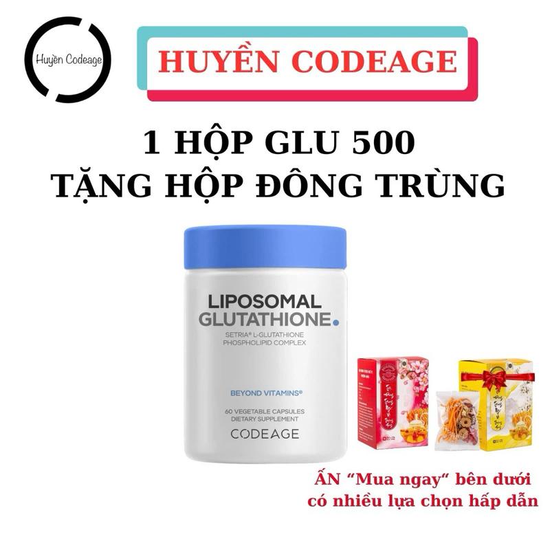 GLU 500 Giá Tốt Viên uống GLU 500mg Liposomal Glutathione Codeage 500mg hỗ trợ bảo vệ sức khỏe 60 viên- HUYỀN CODEAGE
