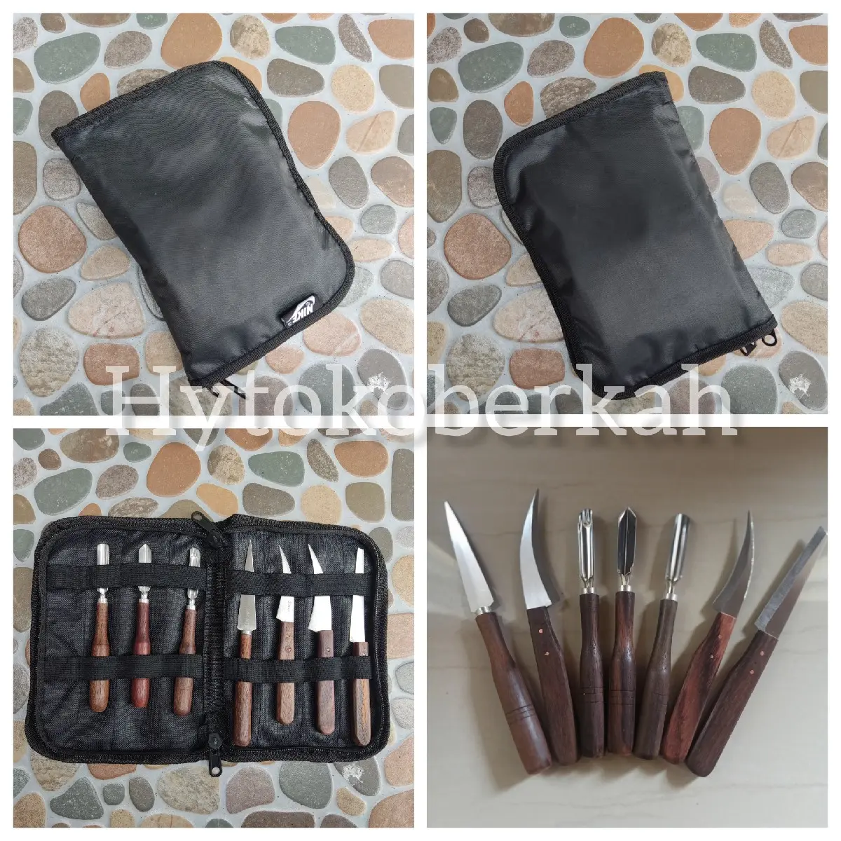 COD Pisau Garnish / Pisau ukir buah / Pisau carving / pisau tumpeng isi 7 gratis dompet Stainless