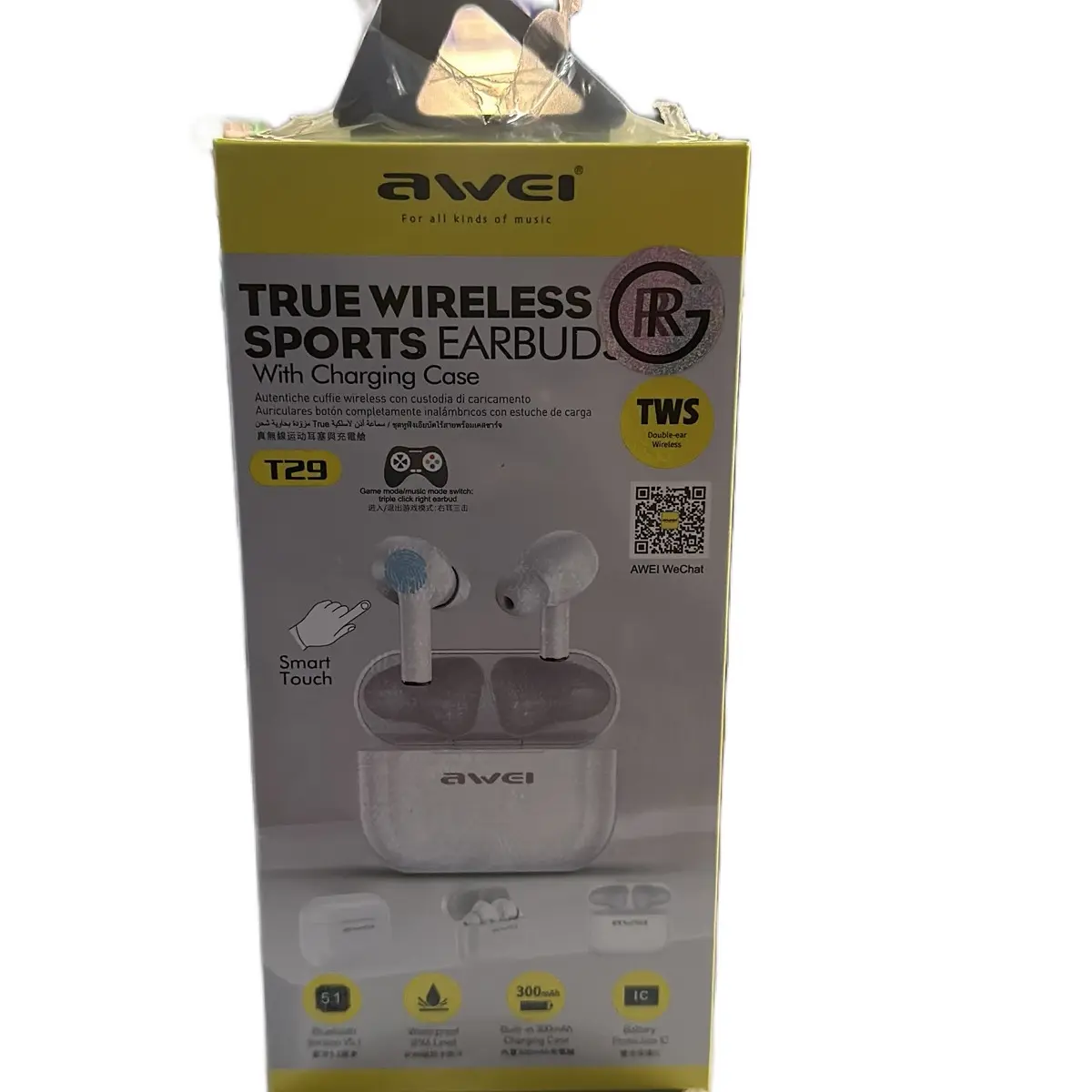 AWEI T29 TRUE WIRELESS SPORTS EARBUDS WITH CHARGING CASE