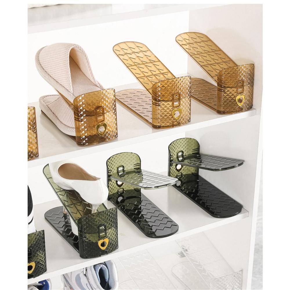 Organizer Sepatu 2 Susun Plastik Shoes Organizer Susun Adjustable Shoe Stacker | Simple Shoe Rack Organizer Plastic Space Saving Double Layer Adjustable Shoe Stand