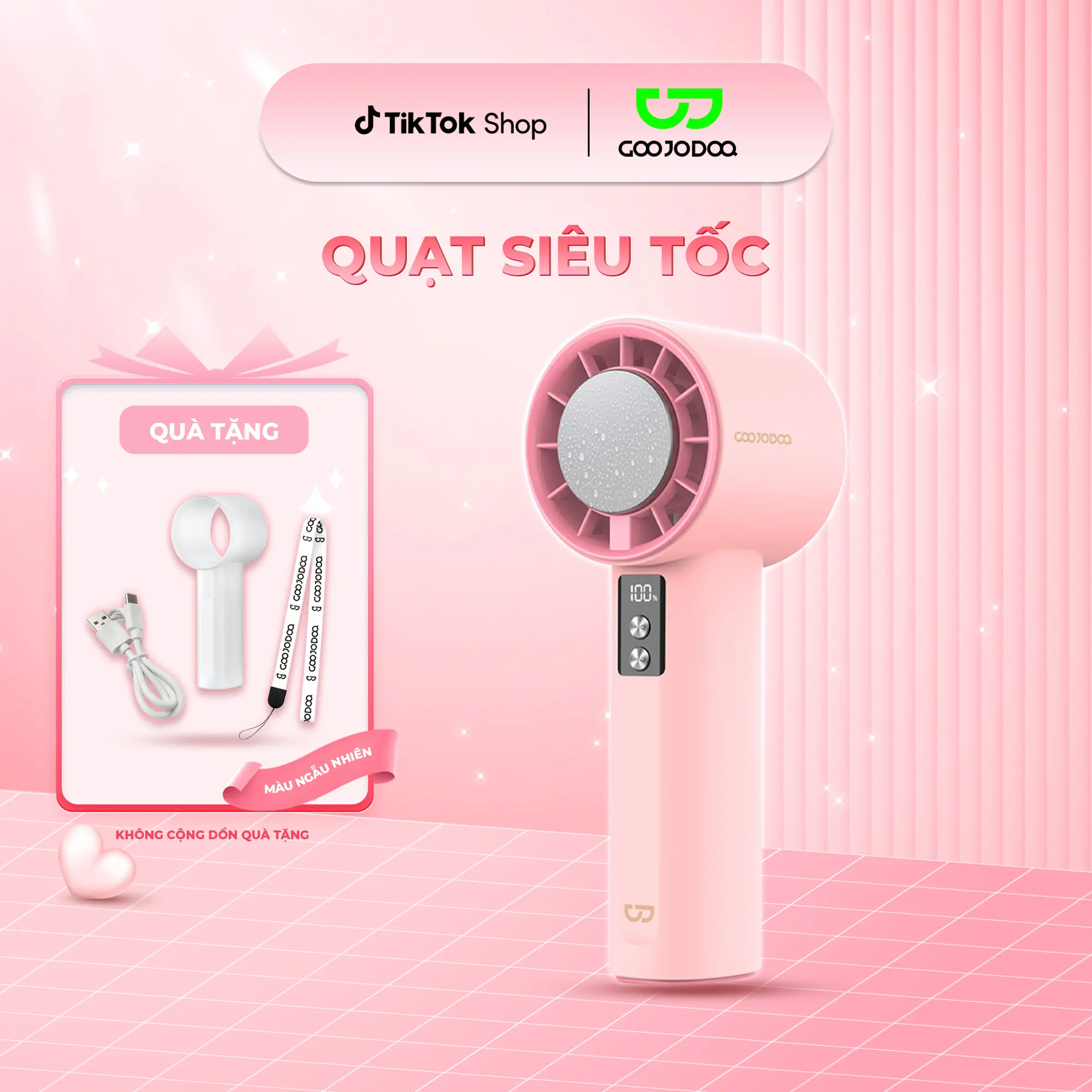 【GOOJODOQ*KOC】Quạt Sò Lạnh tốc độ cao , 100 tốc độ gió, có thể điều chỉnh màn hình kỹ thuật số cầm tay Làm lạnh và nén đá Phụ Kiện