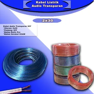 Kabel Audio Transparan Kabel Serabut 2x30 Roll 30 Yard  - Kabel Listrik Transparan 2x30 Panjang 30 Yard