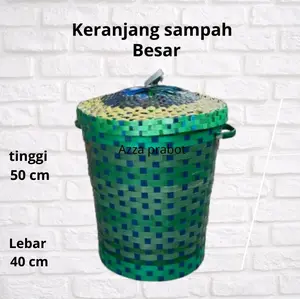 Azza Prabot Keranjang Sampah Besar Tinggi 50 cm Lebar 40 cm Warna Hijau Biru Cocok untuk Rumah dan Kantor