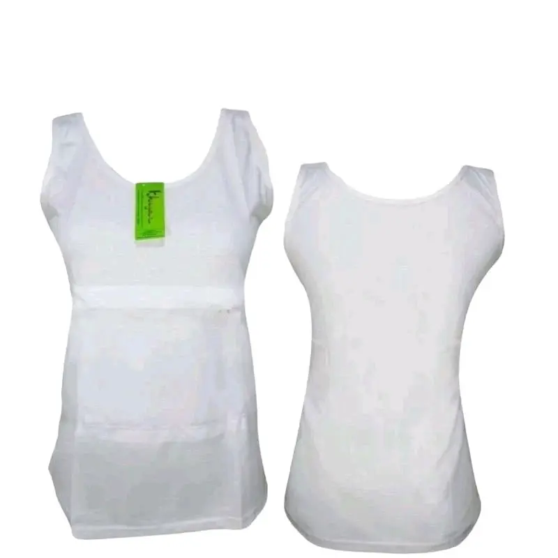 Atasan Haji Wanita Putih Kantong Resleting/Oblong Haji Dan Umroh Wanita Katun Spandex Tank Singlet Lembut 3