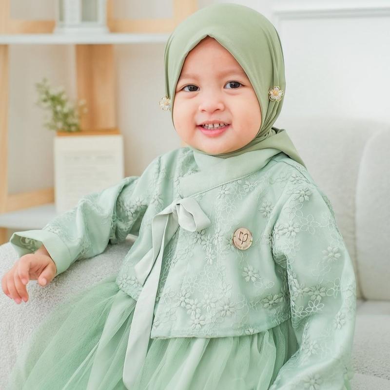 Product Introduction of Mafaza Dress Kids Pesta Brukat Mewah Simple Elegant Gamis Anak Perempuan Muslimah Umur 3 4 5 6 Tahun Bahan Velvet Mix Tile Gaun Lebaran Baju Anak Cewek Perempuan Kondangan Pink 45