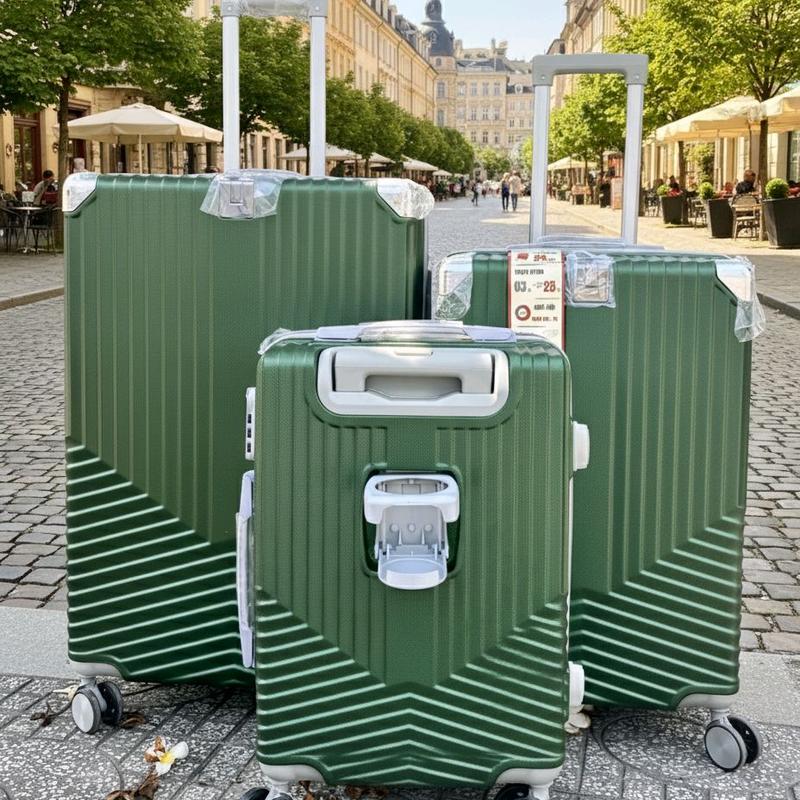 Bảo hành bể vỡ 1 năm CÓ KHAY ĐỂ CỐC MÓC TREO ĐỒ Vali kéo du lịch nhựa dẻo ốp góc si inox bảo hành 2 năm phụ kiện,lỗi shop đổi miễn phí.Có thể mở rộng Nam 4 bánh xoay 360 hành lý đen.