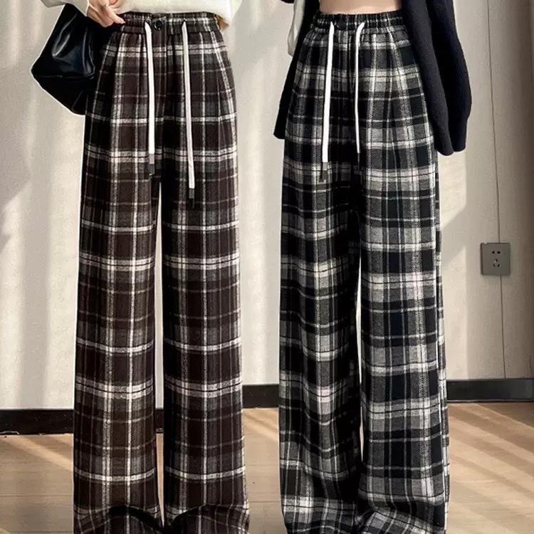 Quần Caro Kẻ Dáng Rộng Chất Liệu mềm Có 7 Màu Kẻ Đỏ Xanh Vàng Hồng Đen Trắng Cạp Chun Dễ Mặc