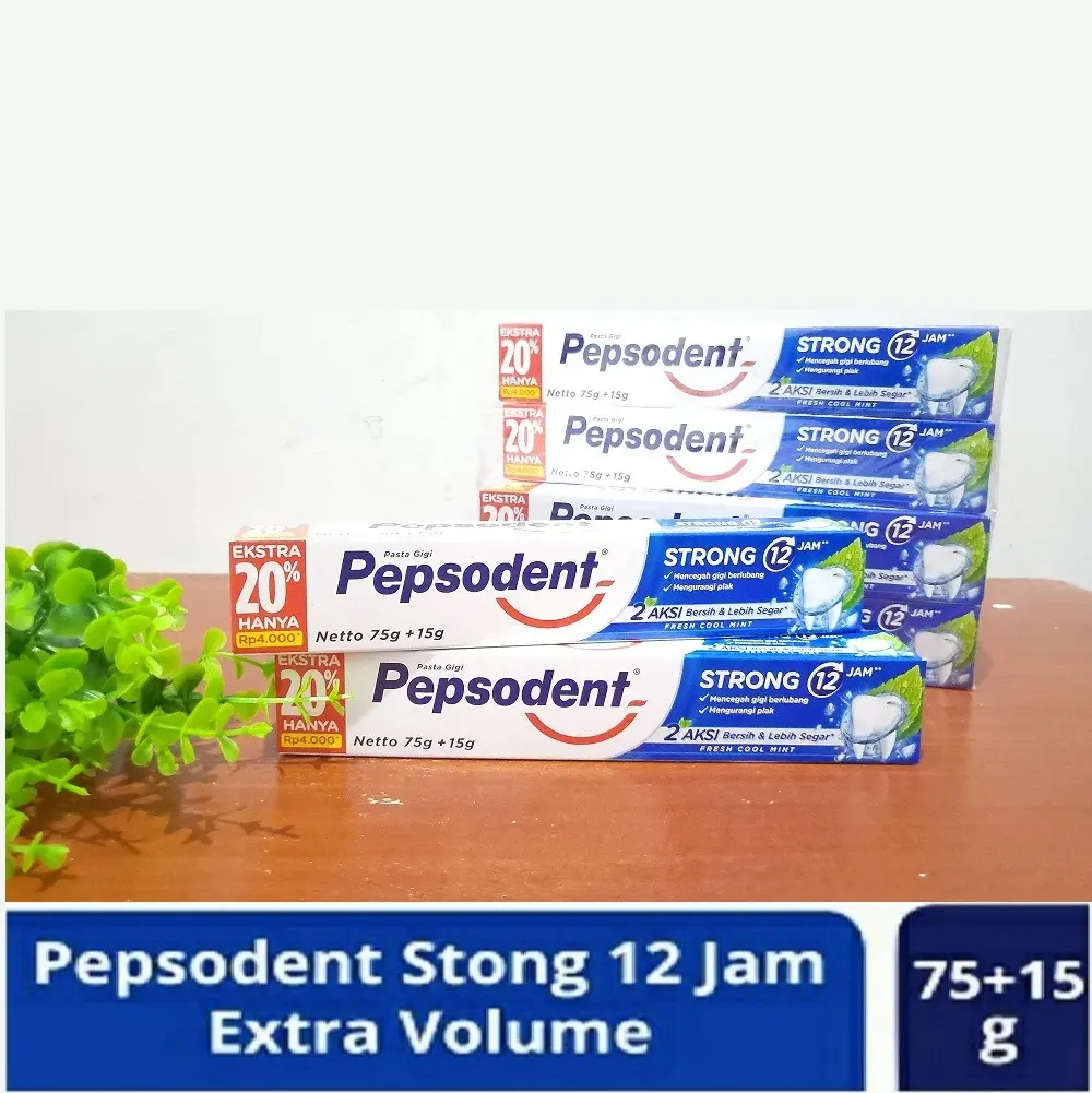 Pasta Gigi - Pepsodent Strong 12 jam - 75gr + 15gr