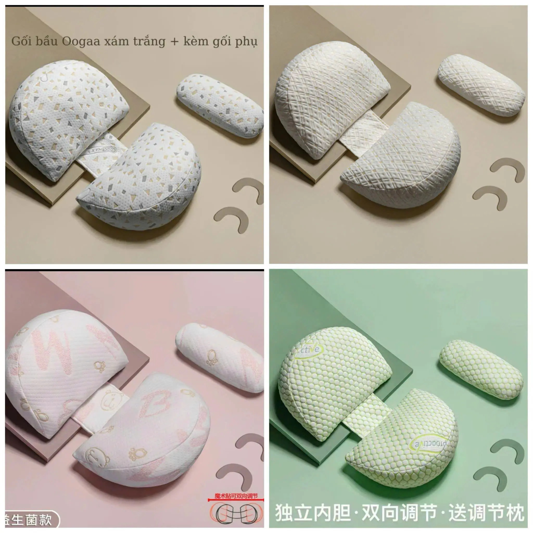 Gối Bầu Cánh Tiên Sợi Tre, Nhung Tăm Organic Cao Cấp Hỗ Trợ Giảm Đau Lưng Cho Mẹ Bầu